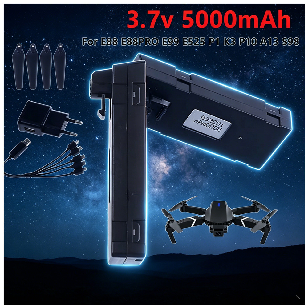 Drone Rc E88 Pro - 3,7 V 5000 mAh wiederaufladbarer Li-Ionen-Akku