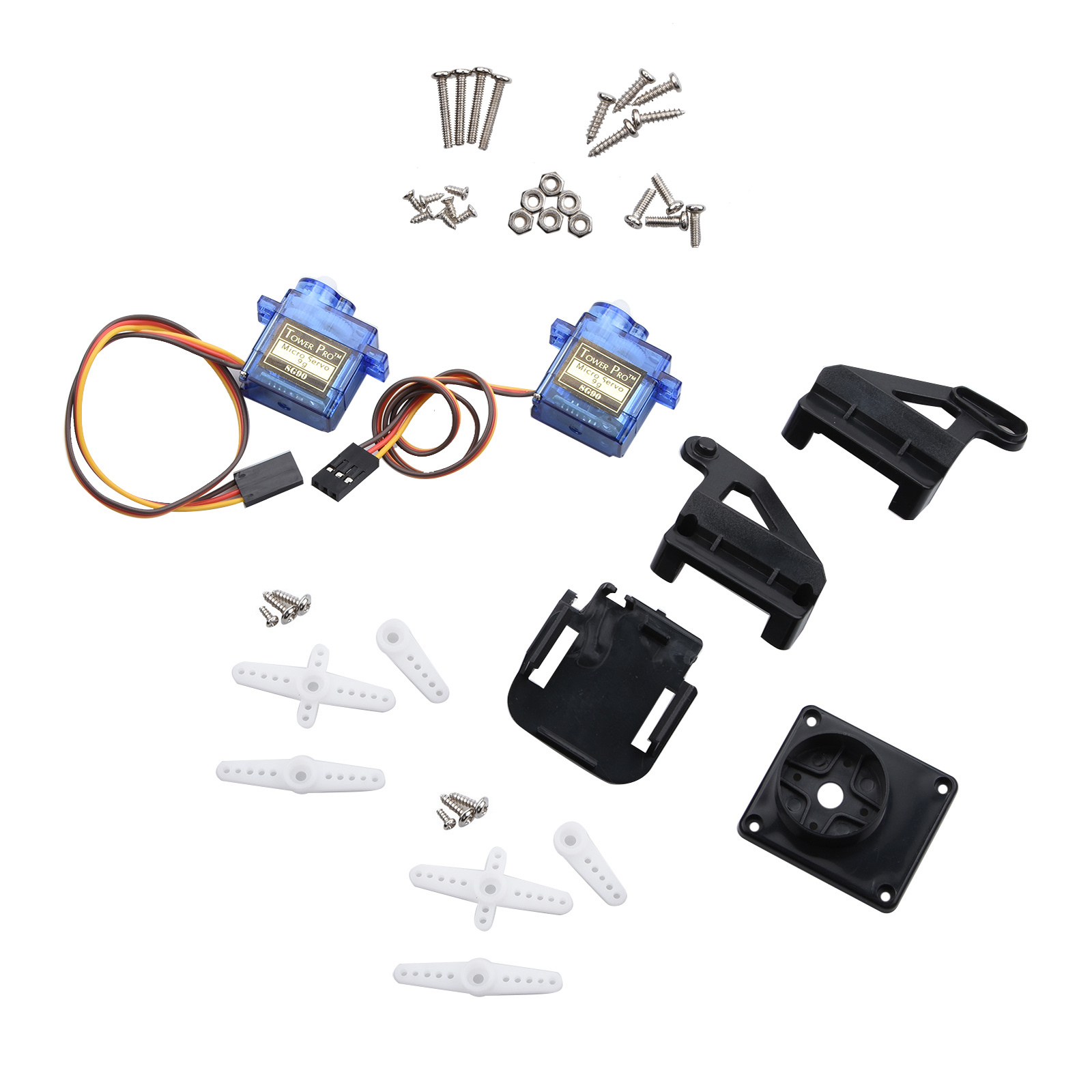 Quadcopter Frame - FPV Nylon Doppelachsen-Servo-Gimbal-Plattformrahmen mit 2 x